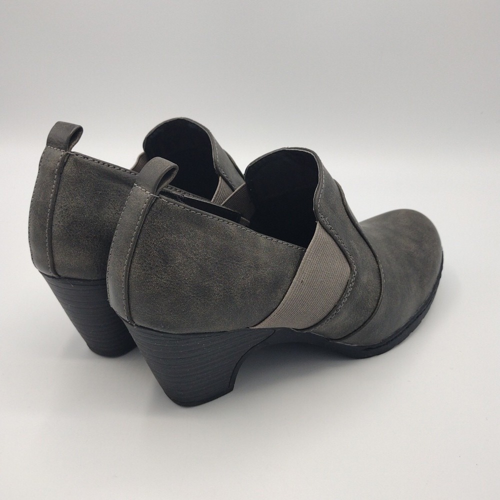 Croft & Barrow Ortholite Women's 9 Med Heeled Booties Slip On Shoes Gray 86449
